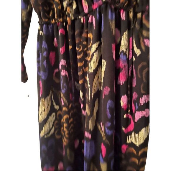 Kensie Women's Floral Print Belted Chiffon Flounce Midi Dress Size 2 - Picture 8 of 11